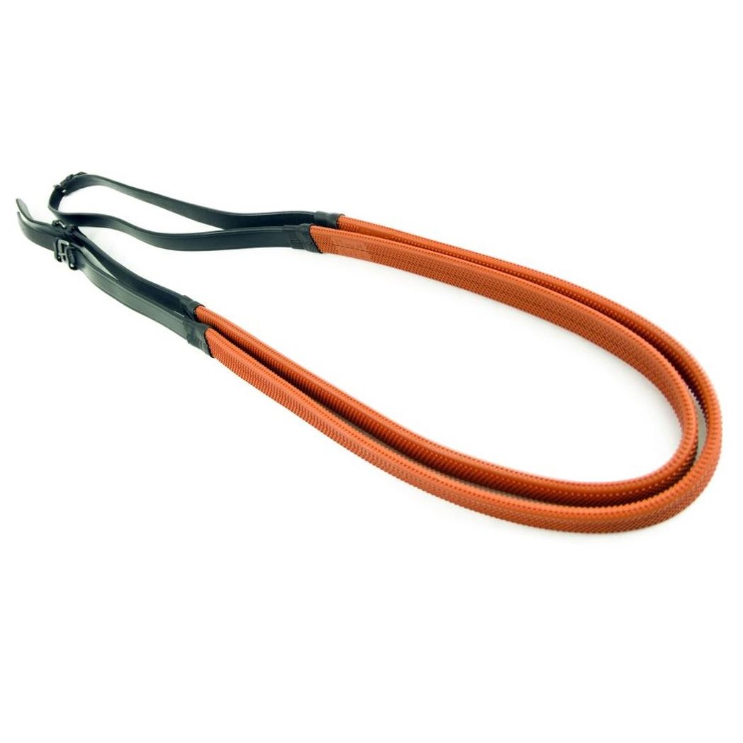 JHL Rubber Training Reins With Multi-Coloured Rubber Grips - Pony/Cob Full Size For Riding & Handling