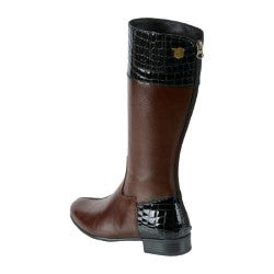 JBM Menzil Long Jockey Boots Brown/Black Croc