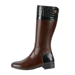 JBM Menzil Long Jockey Boots Brown/Black Croc