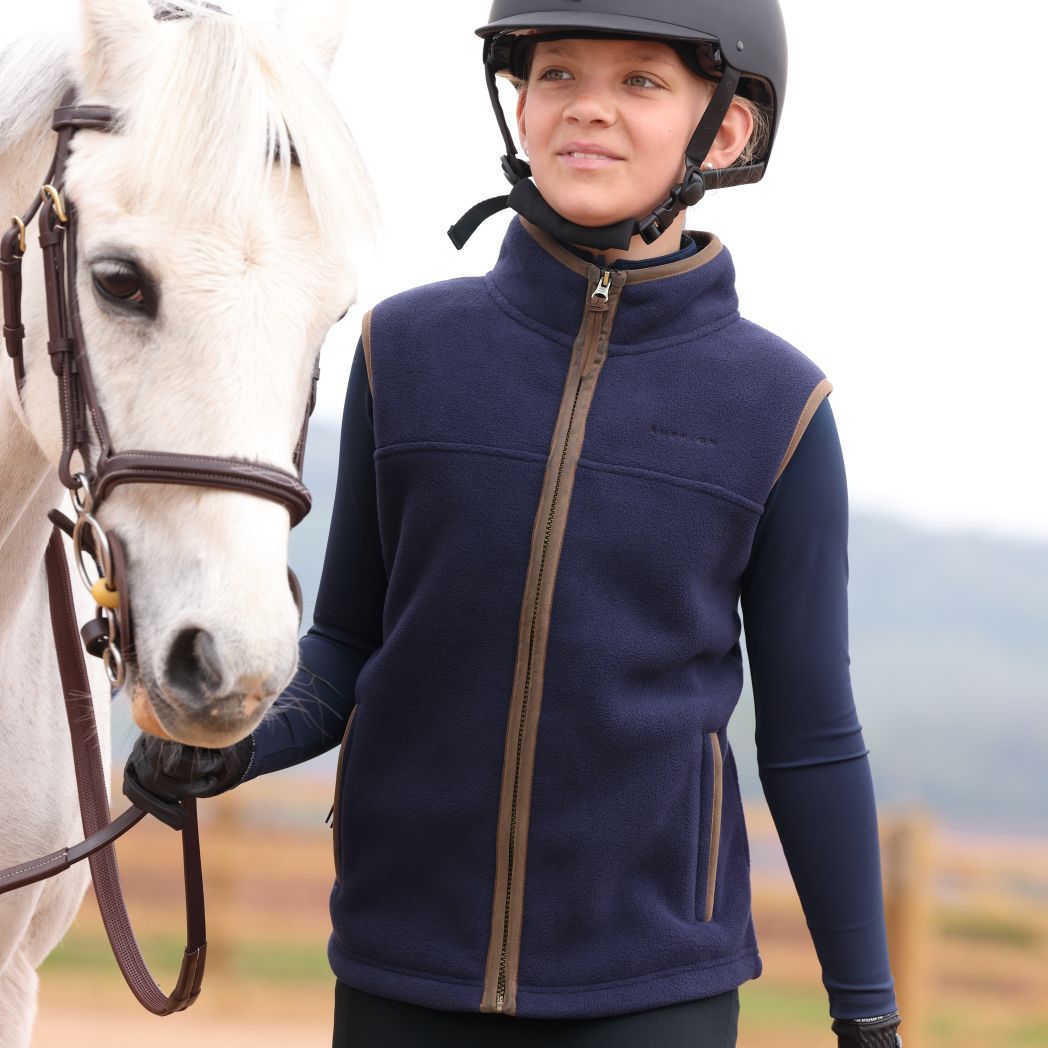 Aubrion Young Rider Core Fleece Gilet -Navy