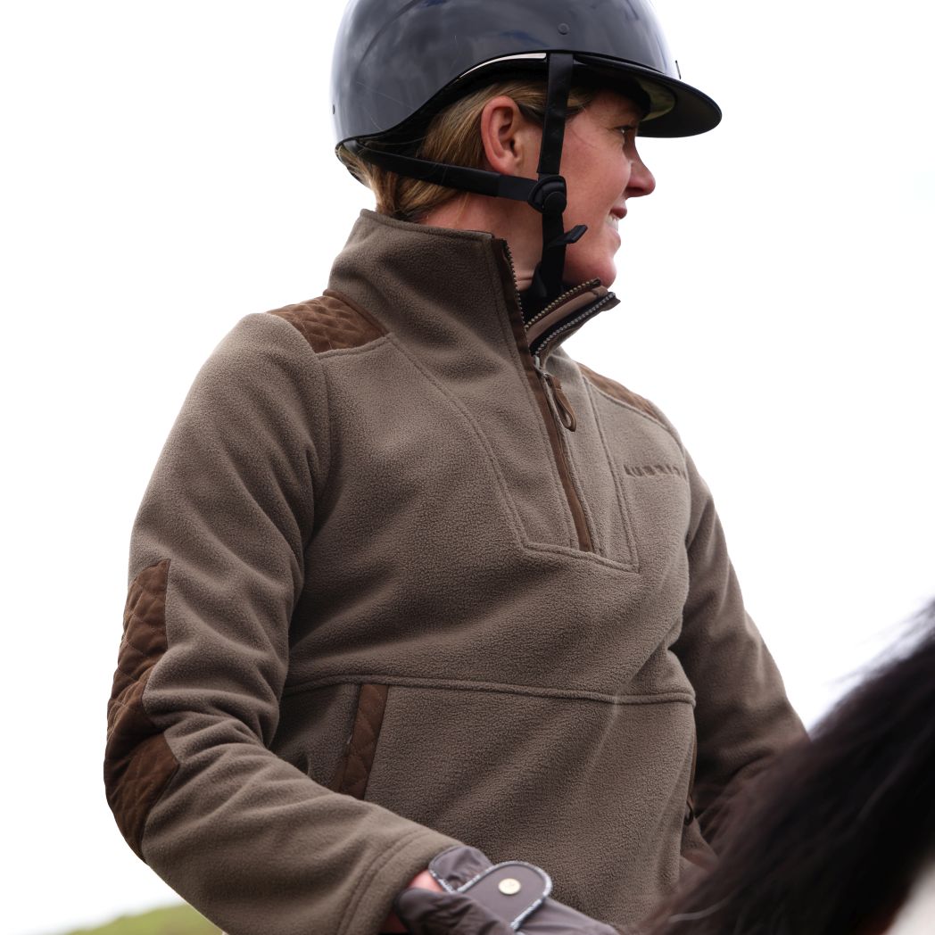 Aubrion Heritage Quarter Zip Fleece Dark Olive