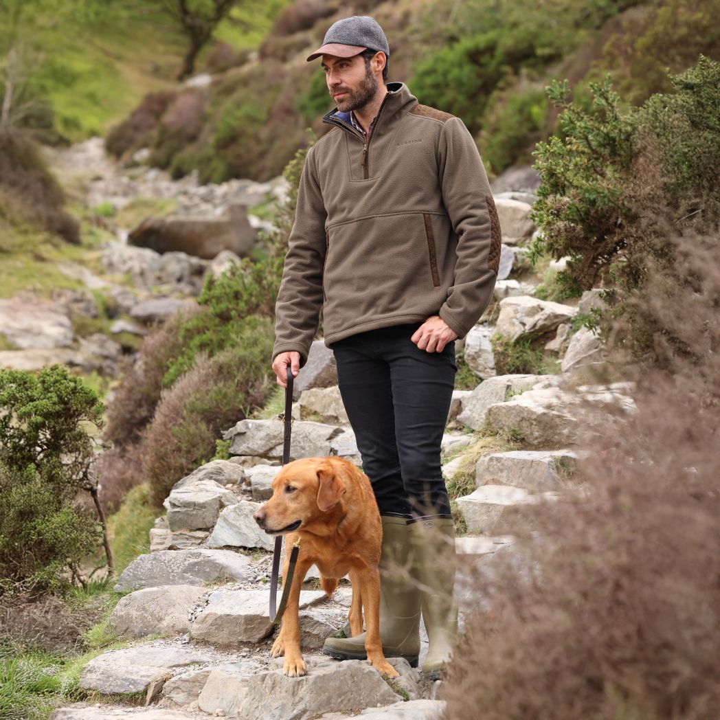 Aubrion Heritage Quarter Zip Fleece Dark Olive