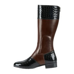 JBM Menzil Long Jockey Boots Brown/Black Croc