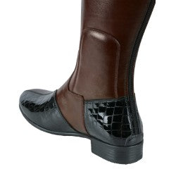 JBM Menzil Long Jockey Boots Brown/Black Croc
