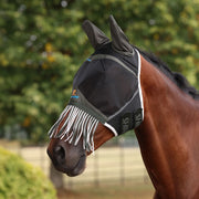 Shires Air Motion Fly Mask With Ears & Fringe - Khaki