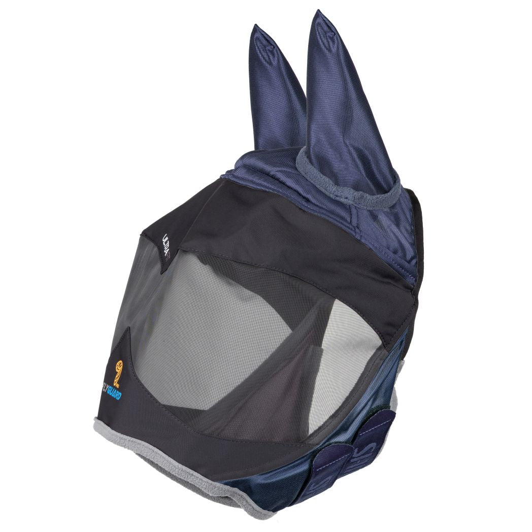 Shires Flyguard Pro Deluxe Fly Mask With Ears - Navy