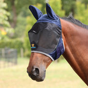 Shires Flyguard Pro Deluxe Fly Mask With Ears - Navy