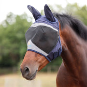 Shires Fine Mesh Fly Mask With Ears - Navy