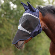 Shires Fine Mesh Fly Mask With Ears & Nose - Navy