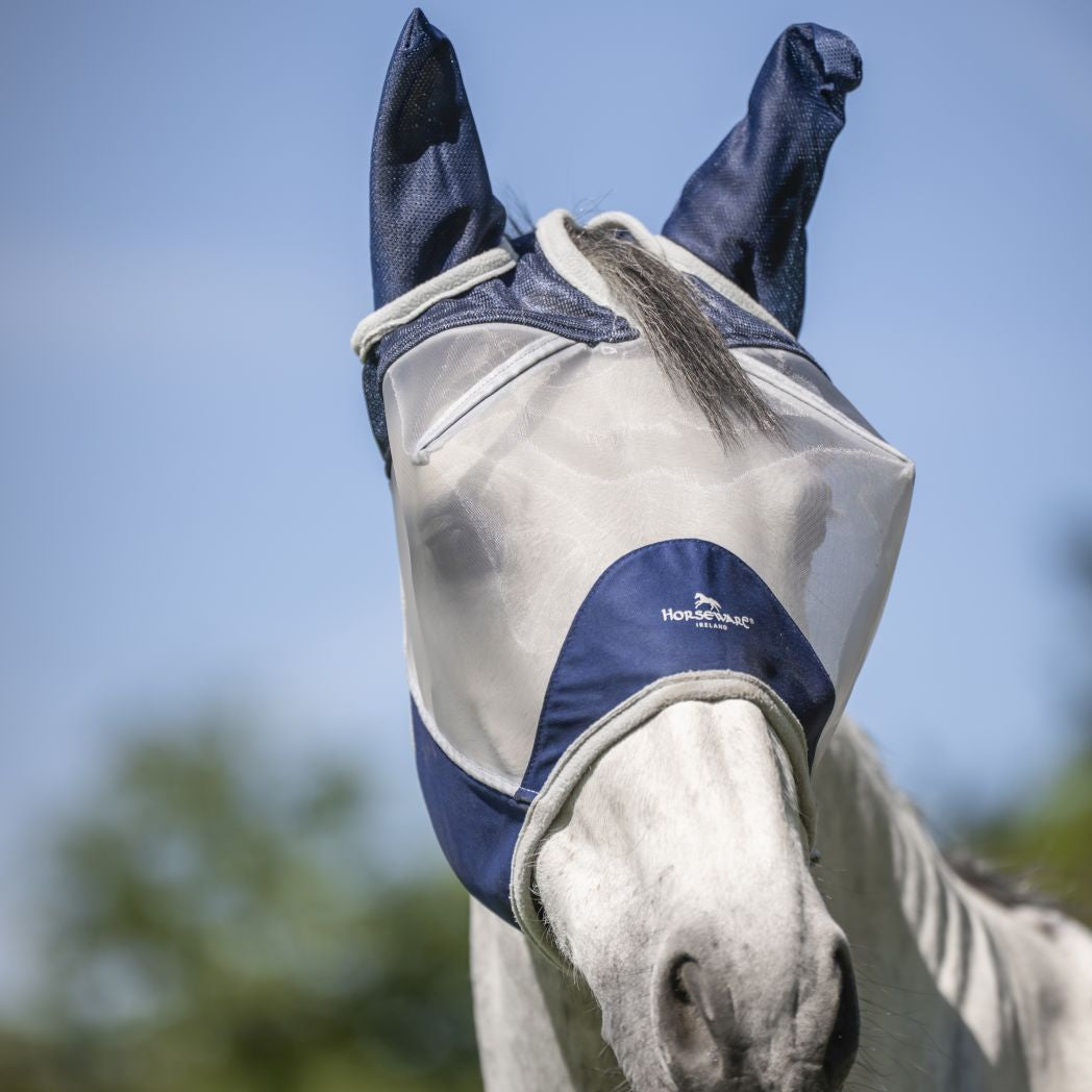 Horseware Shield Fly Mask Navy/Silver