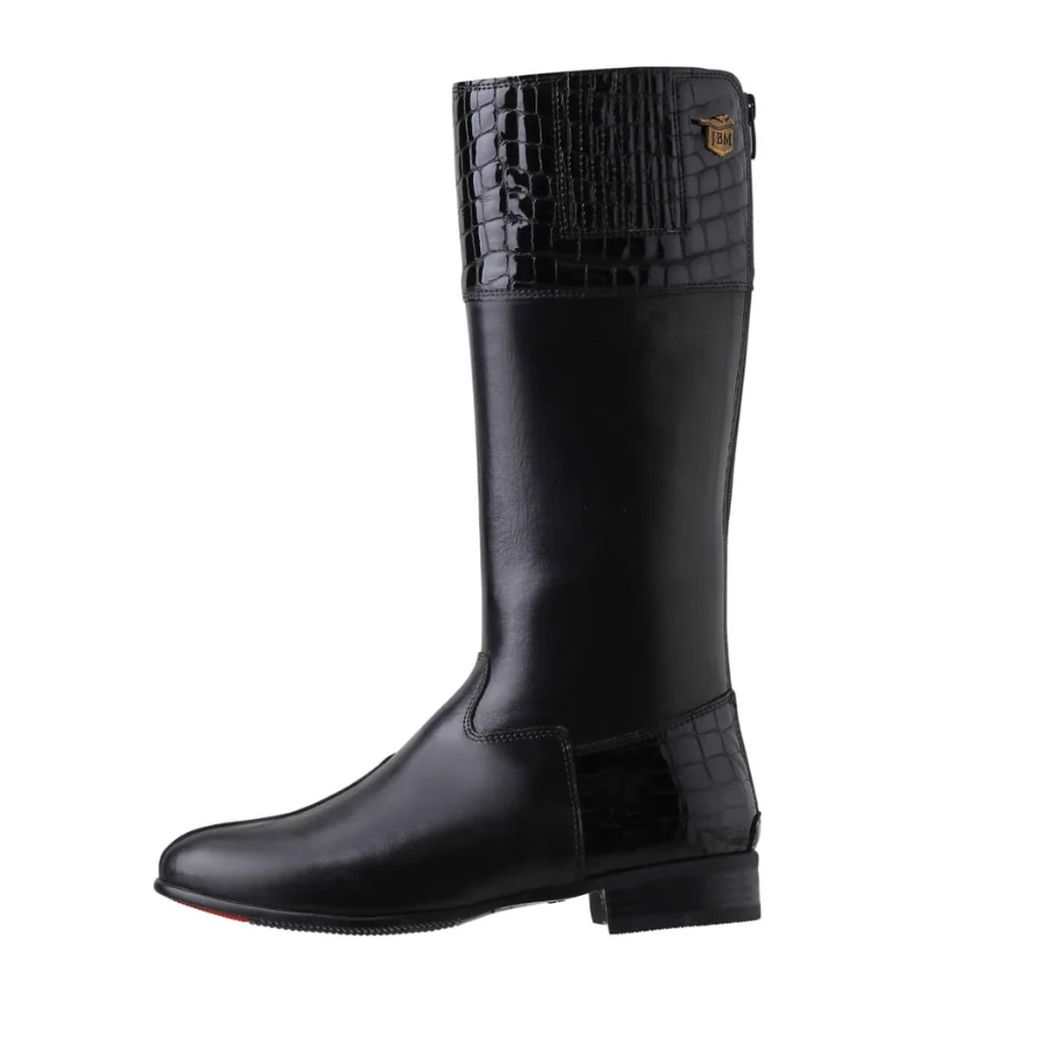 JBM Menzil Long Jockey Boots Black/Black Croc