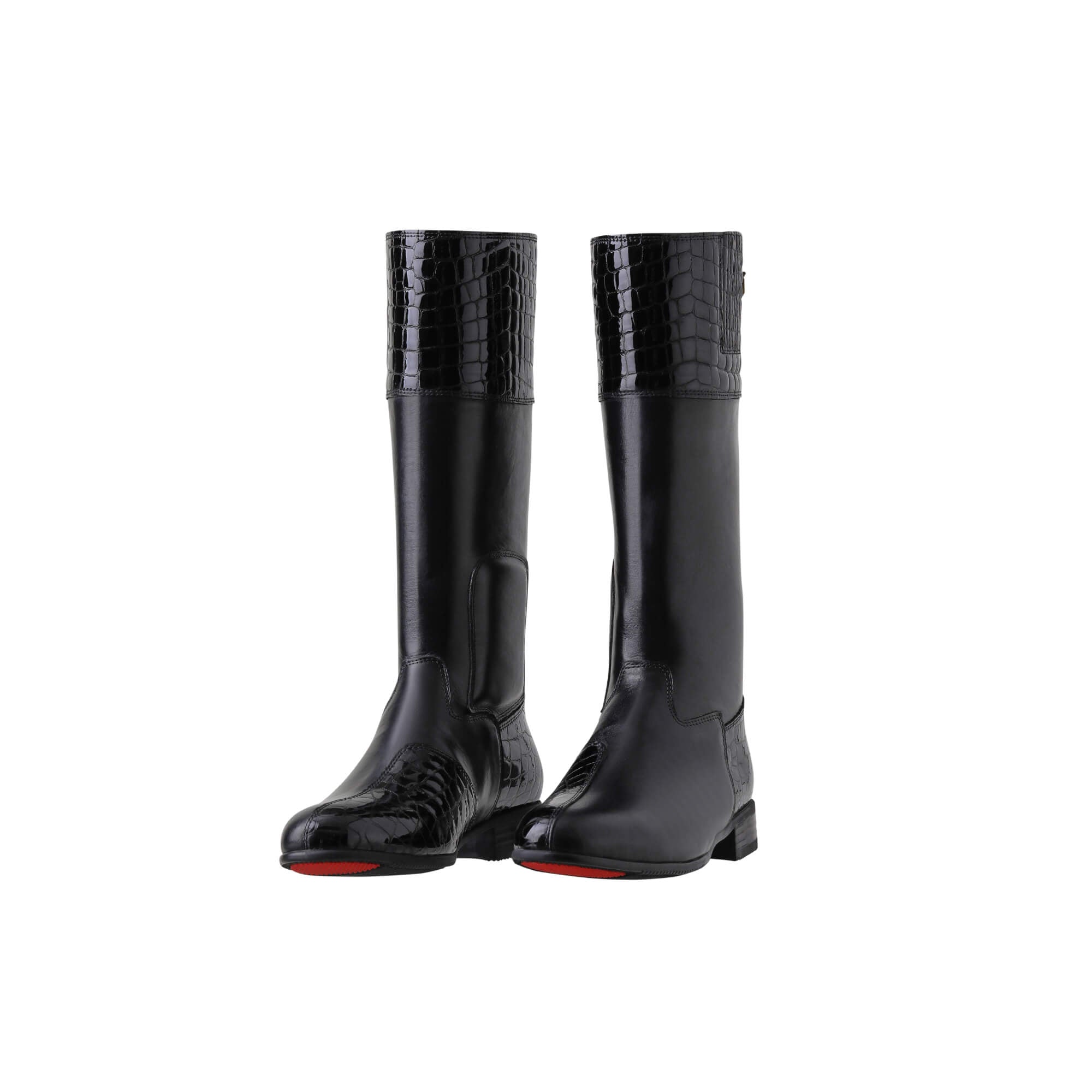 JBM Menzil Long Jockey Boots Black/Black Croc