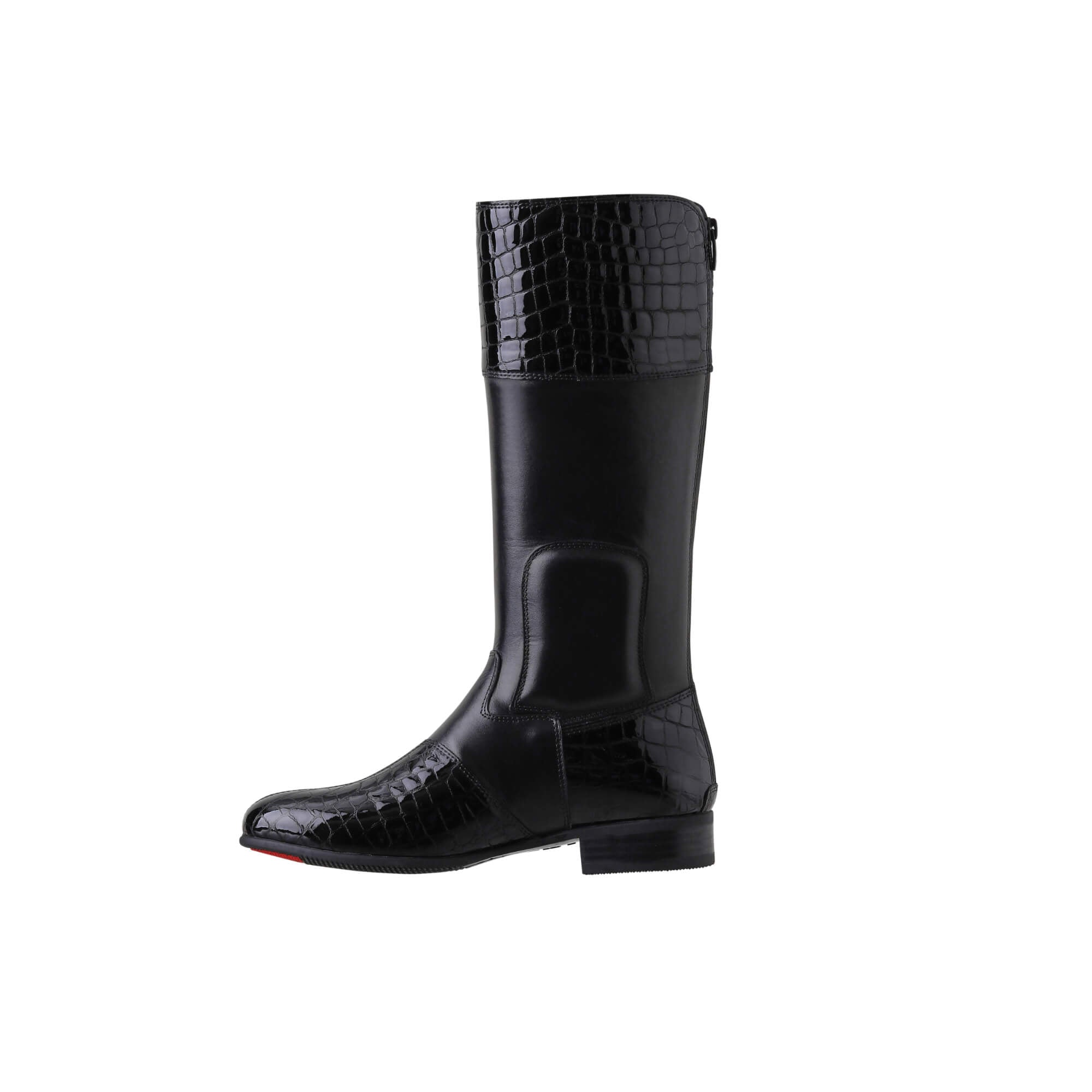 JBM Menzil Long Jockey Boots Black/Black Croc