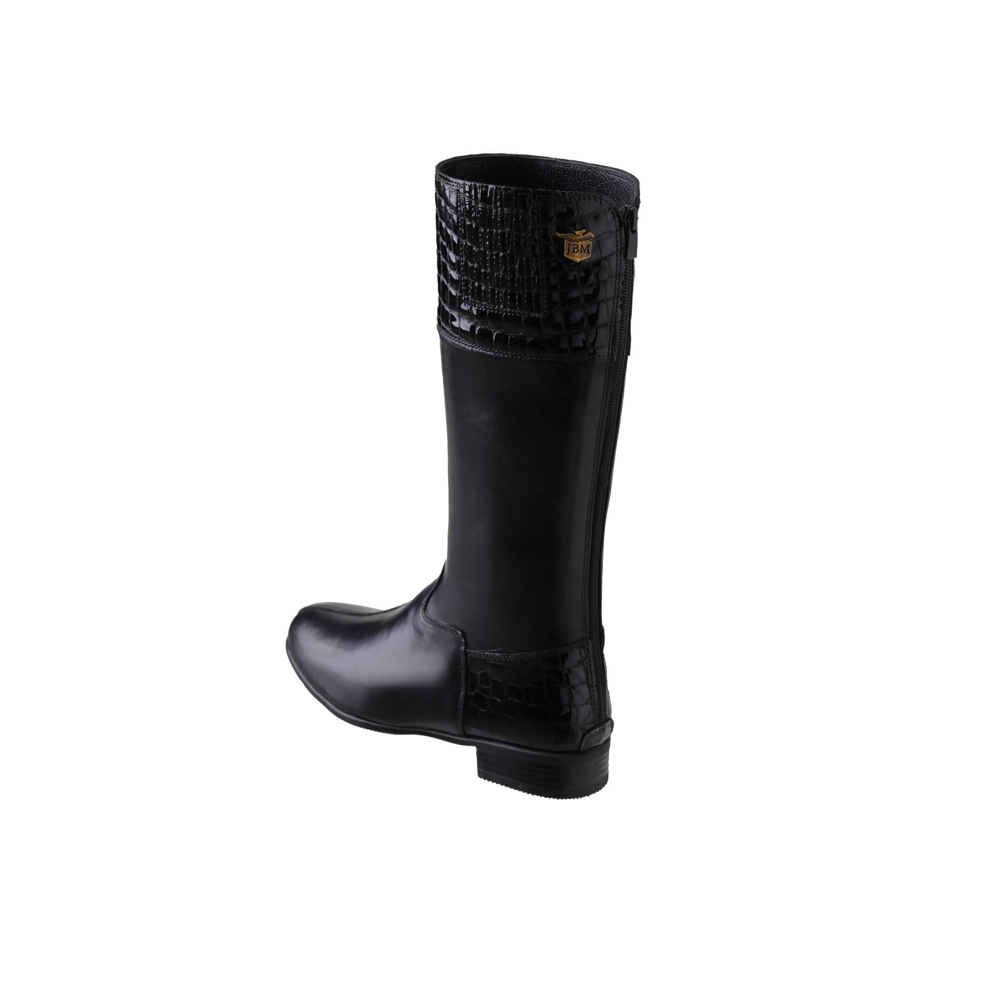 JBM Menzil Long Jockey Boots Black/Black Croc