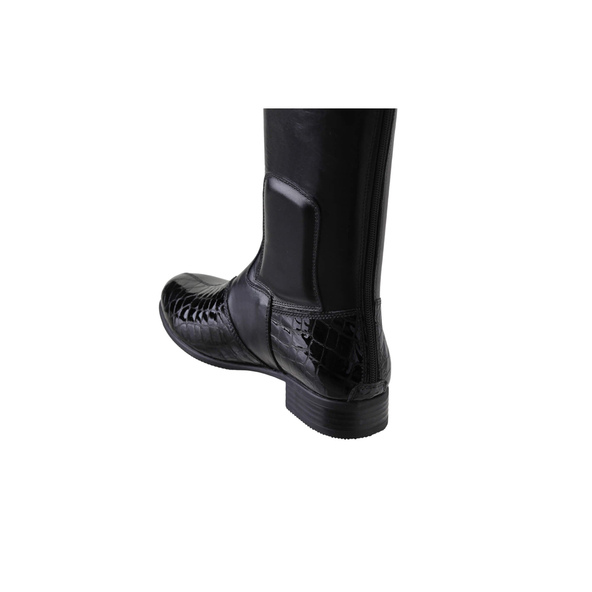 JBM Menzil Long Jockey Boots Black/Black Croc