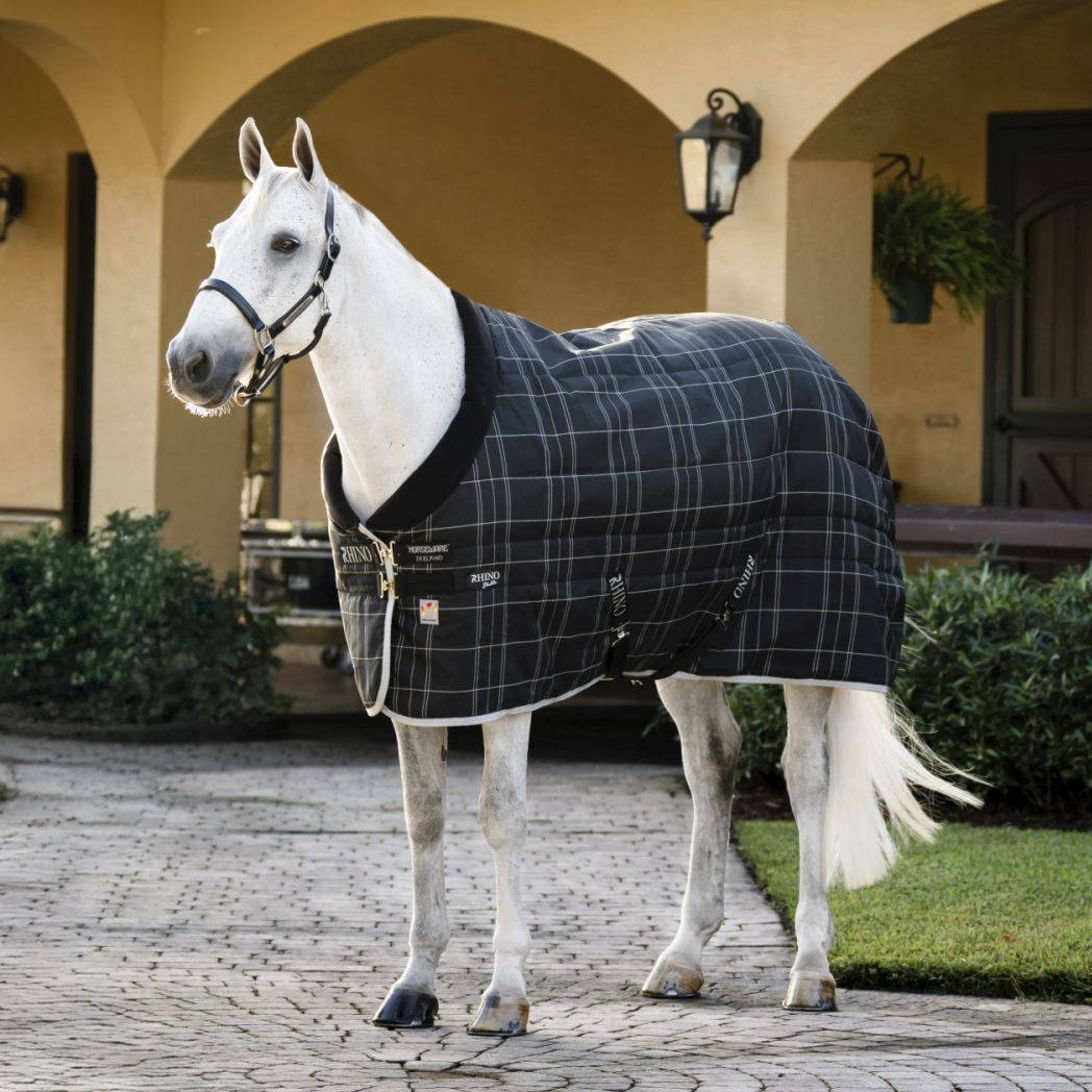 Rhino Stable Rug Vari-Layer 250g Black/Grey & White Check