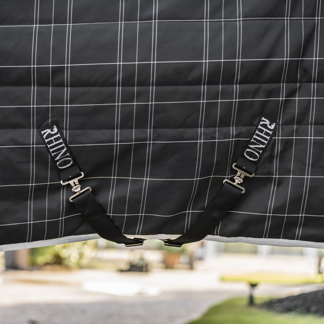 Rhino Stable Rug Vari-Layer 250g Black/Grey & White Check