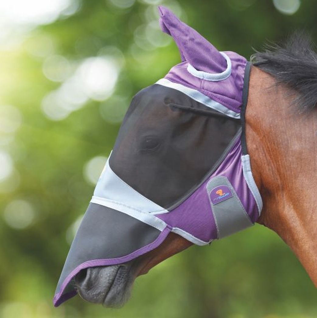 Shires Fly Guard Pro Deluxe Fly Mask with Ears and Nose