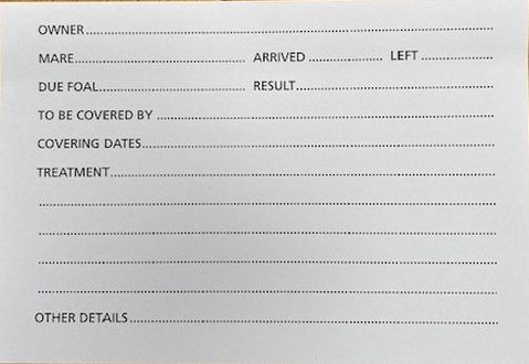 Stubbs Replacement Stud Card