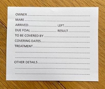 Stubbs Replacement Stud Card