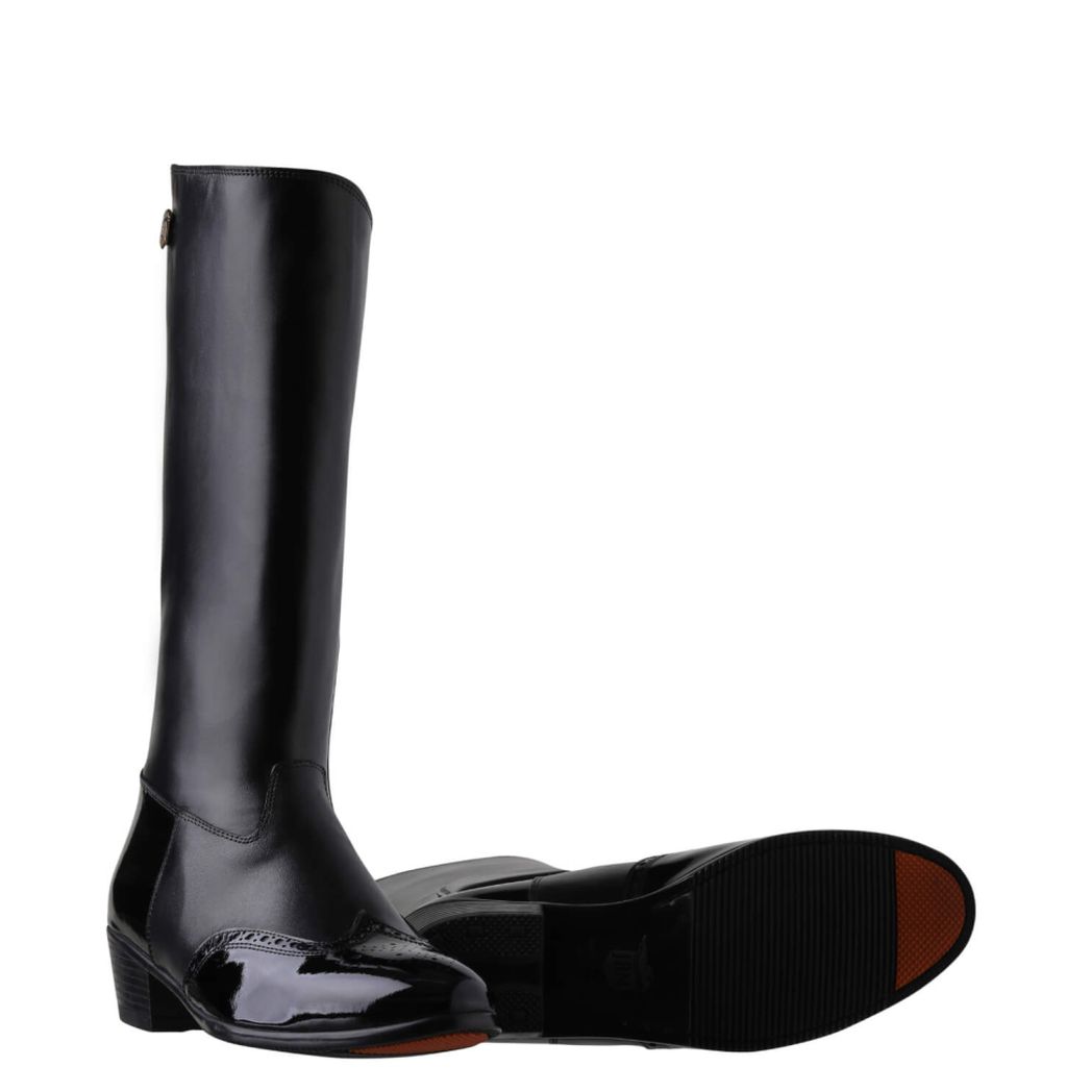 JBM Yorkshire Long Jockey Boots Black/Black Patent