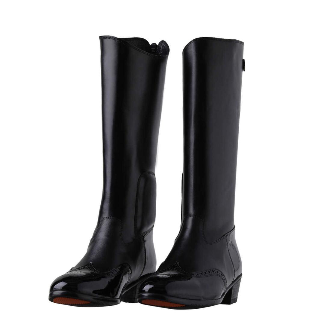JBM Yorkshire Long Jockey Boots Black/Black Patent