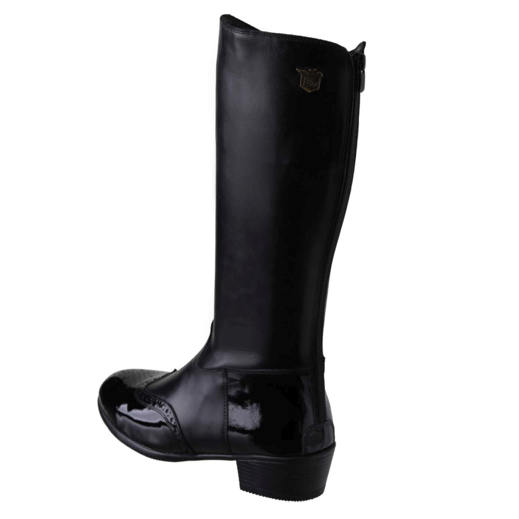 JBM Yorkshire Long Jockey Boots Black/Black Patent