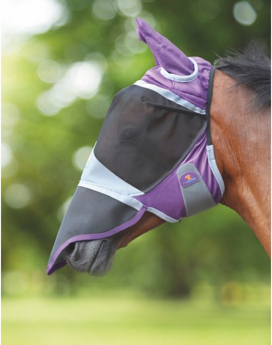 Shires Fly Guard Pro Deluxe Fly Mask with Ears and Nose